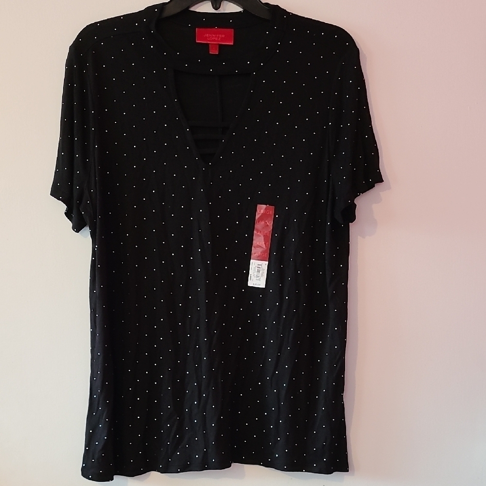 Jennifer Lopez Black Short Sleeve Tee